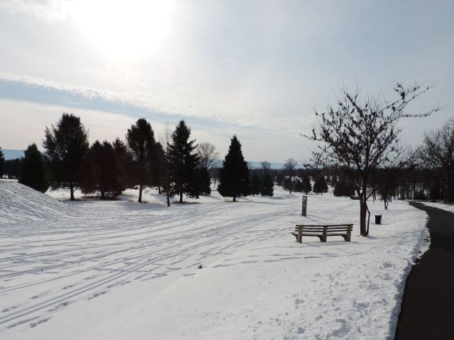 De golfbaan praktisch naast mijn huis