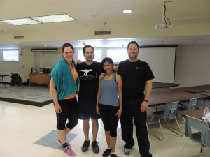 Ik, Many, Veronica, en Scott bij Zumba