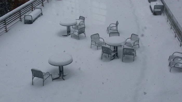 Dit was vanochtend. Er ligt nu NOG meer sneeuw