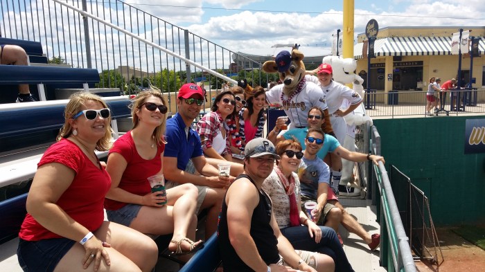 Baseball kijken met de groep - gezellig! 