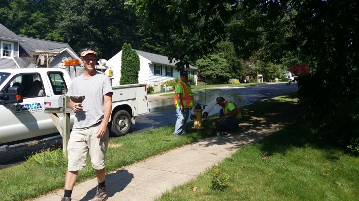 Waterpaal - even doorspoelen met 5500 liter per minuut....