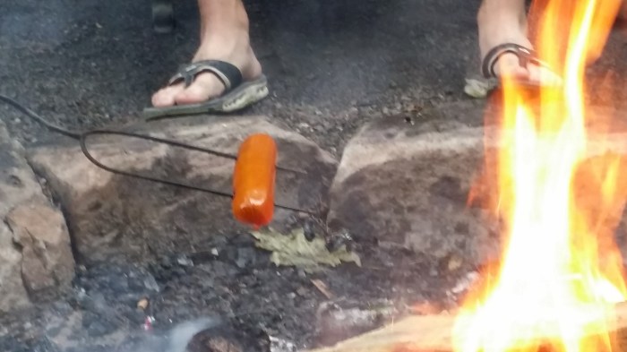 Hotdog op een prikker