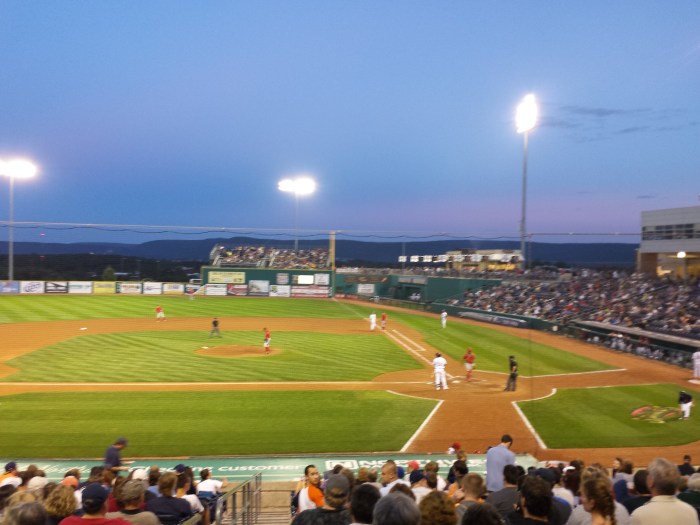 Baseball. We zaten net achter de 'diamond' (slagplaat)