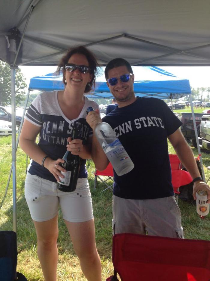 Peter en ik op de tailgate