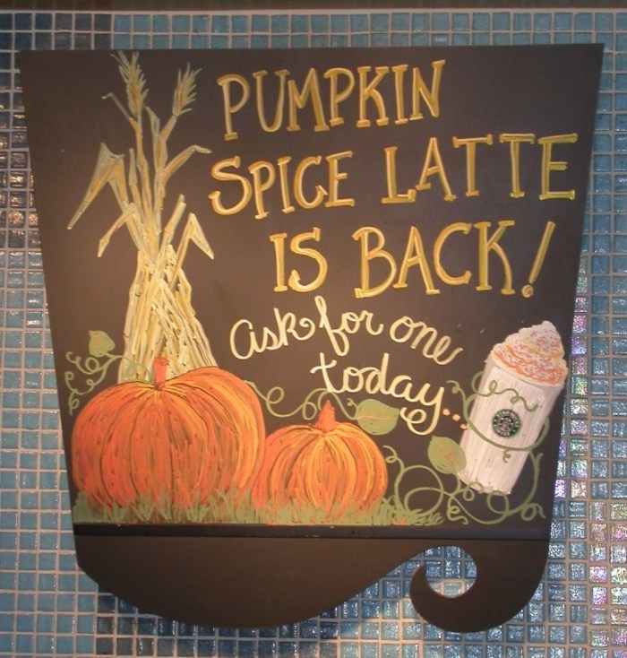 De pumpkin spice latte van Starbucks