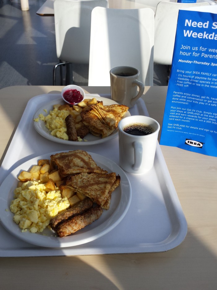 We zijn gestart met een Zweeds/Amerikaans ontbijtje