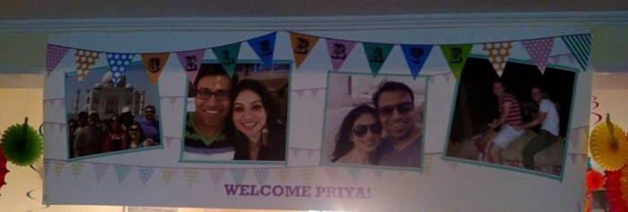 Welcome Priya! Op een spandoek!