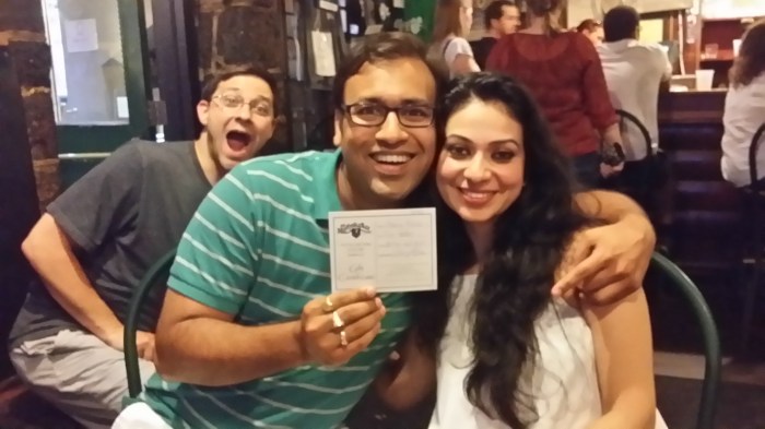 Pranav en Priya, voor de (voorlopig) laatste keer in de Rathskeller