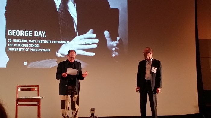 Links Gary Lilien en rechts George Day (Wharton, University of Pennsylvania)