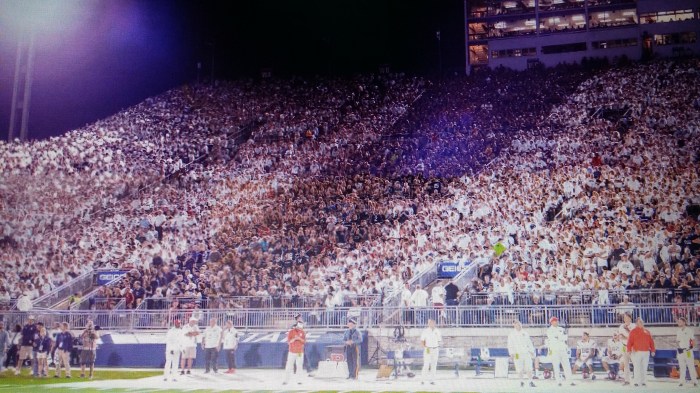 Zoekplaatje: foto vanaf het veld. Wij zitten in het midden (echt!)