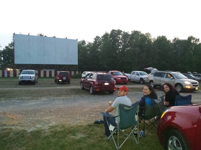 Peter, Emma en ik bij de drive-in!
