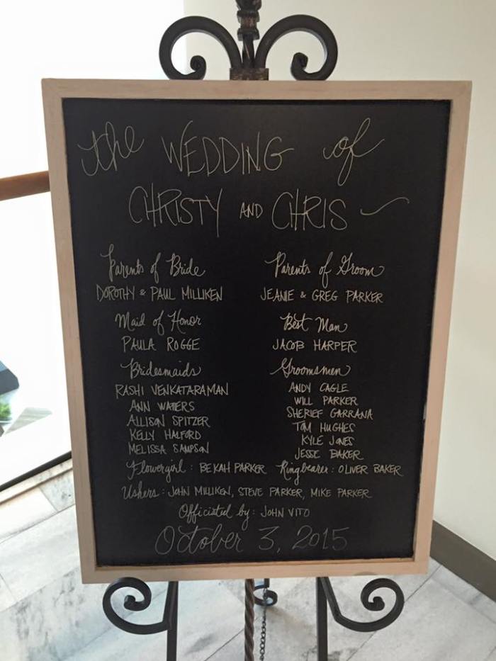 De aftiteling van de Belangrijke Personen in de trouwerij