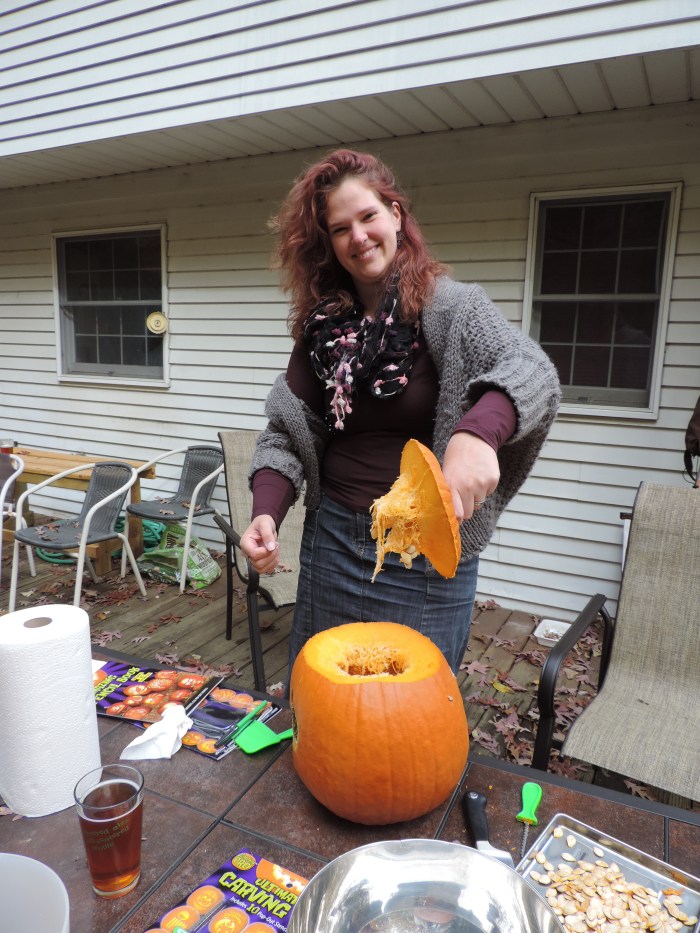 Deksel van de pompoen halen!