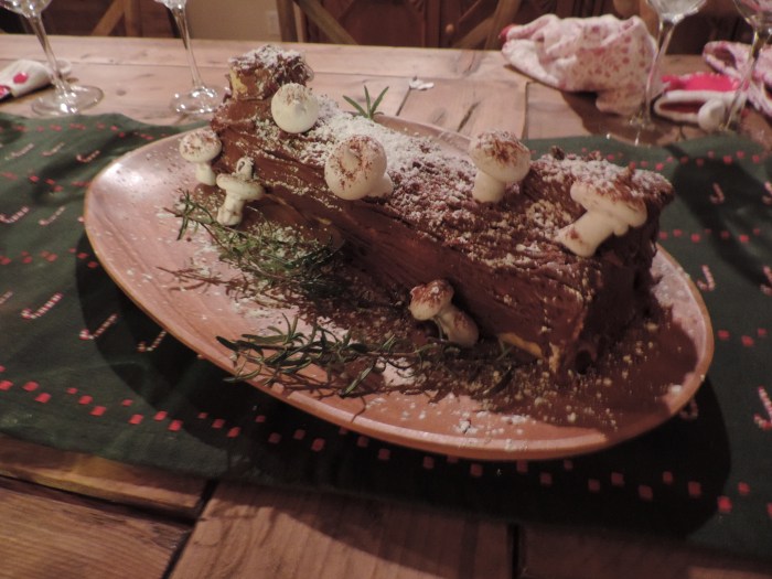 Het yule log (kerst boomstam). Net echt!