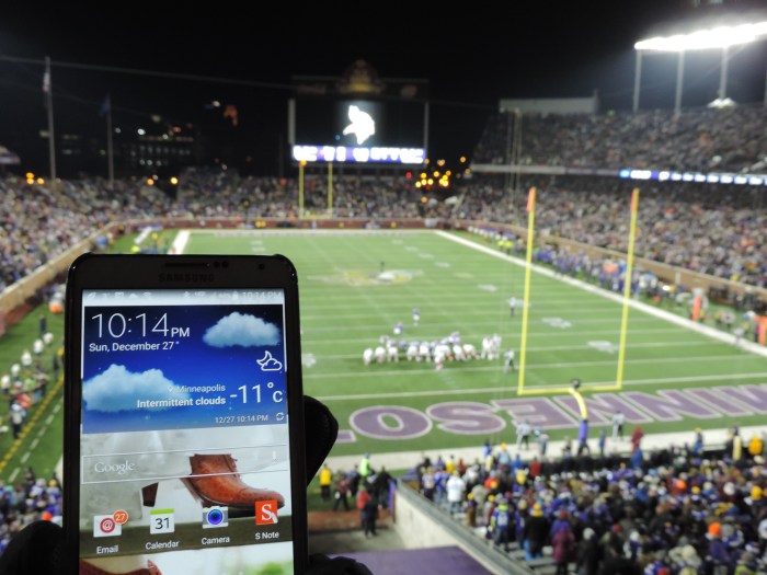 In het stadion... met een temperatuurmeting!