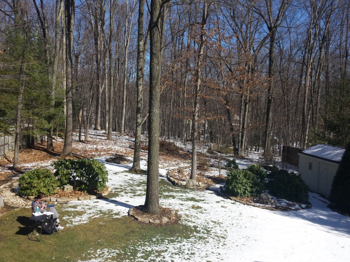 17 graden in de sneeuw... heerlijk even opladen!