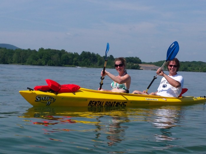 Klaas en Linda in de kayak op het Bald Eagle Lake