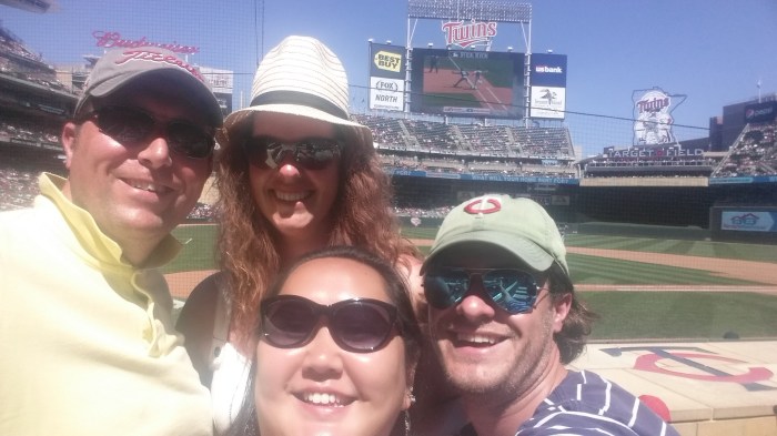 Met z'n vieren naar de Twins - op Target Field, in Minneapolis! 