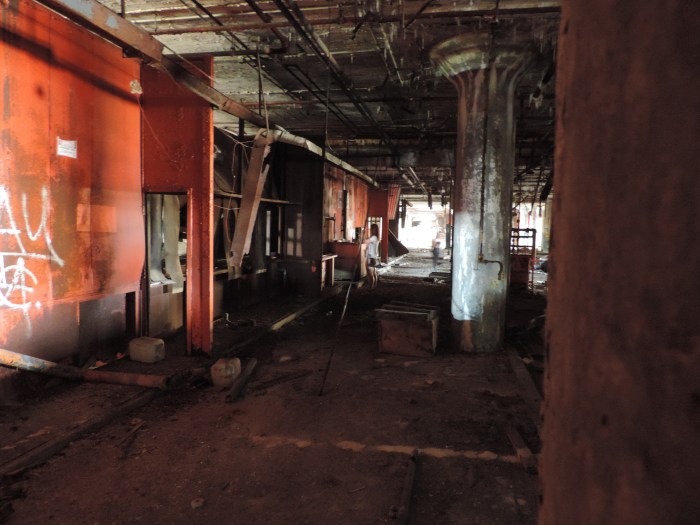 Een deel van de verfspuitinstallatie 