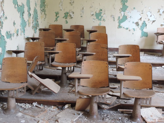 Een deel van het handwerklokaal