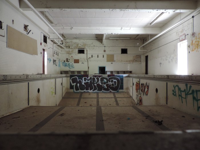 Het zwembad in de school