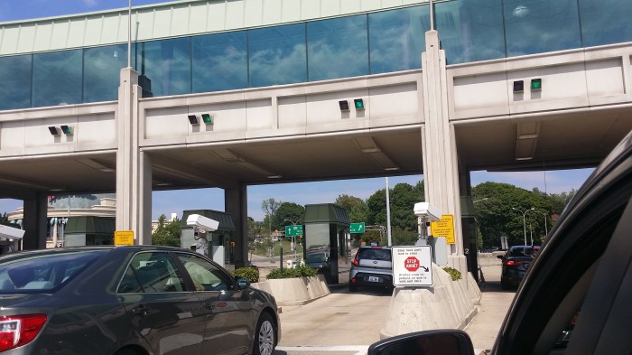 De grensovergang met Canada